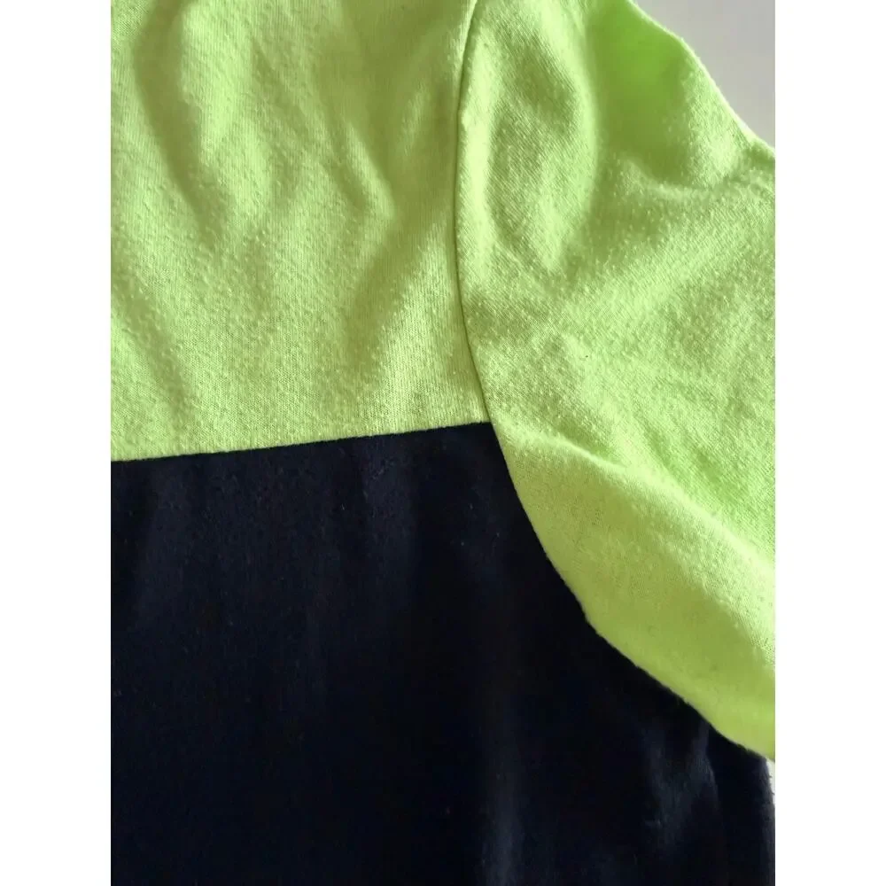 Cat & Jack Boys Color Block Green & Black Pajama Top Large